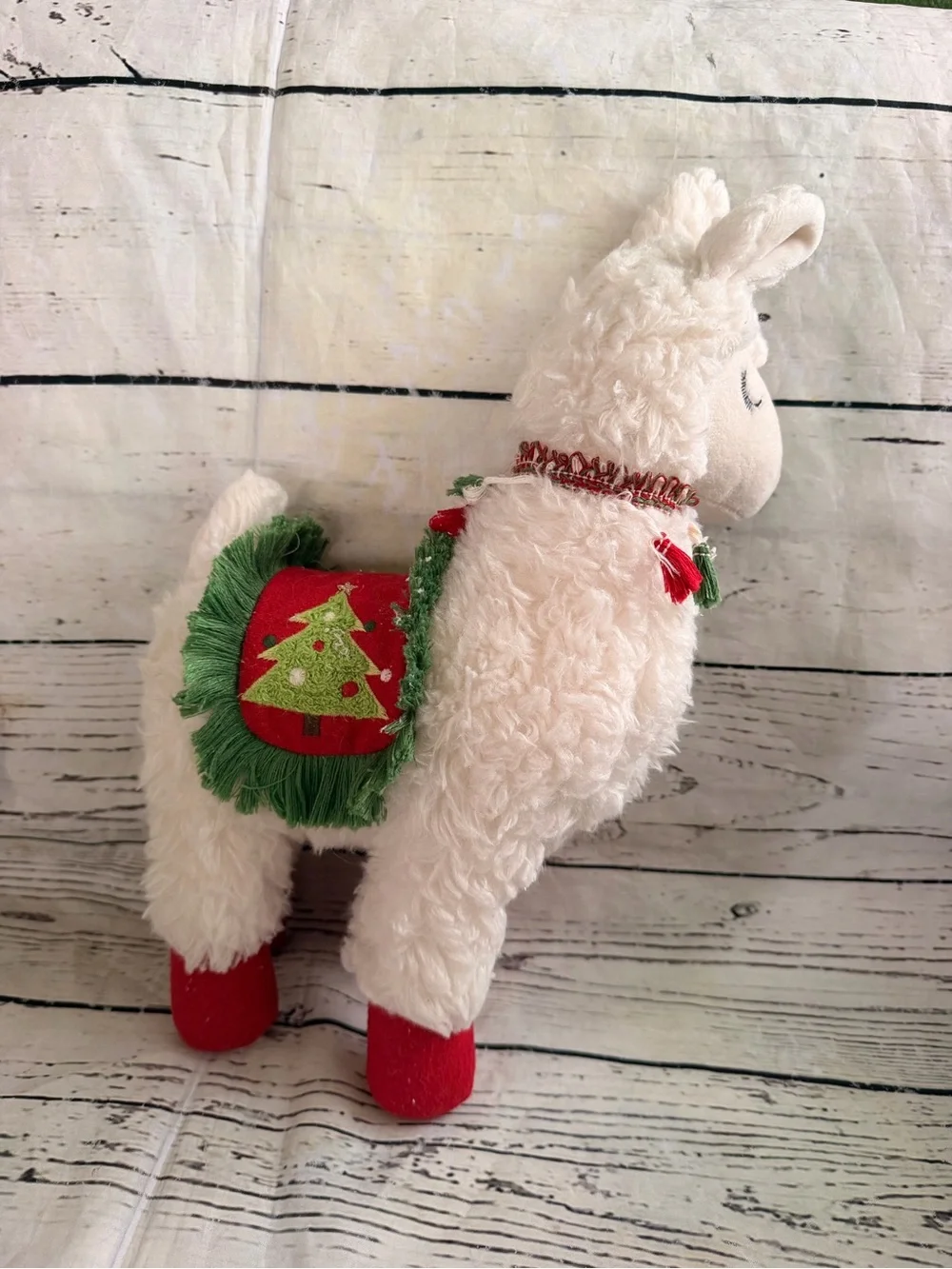 Pier 1  Plush Llama Christmas